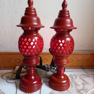 ĐÈN THỜ GỖ CAO CẤP 40cm (1 Đôi)
