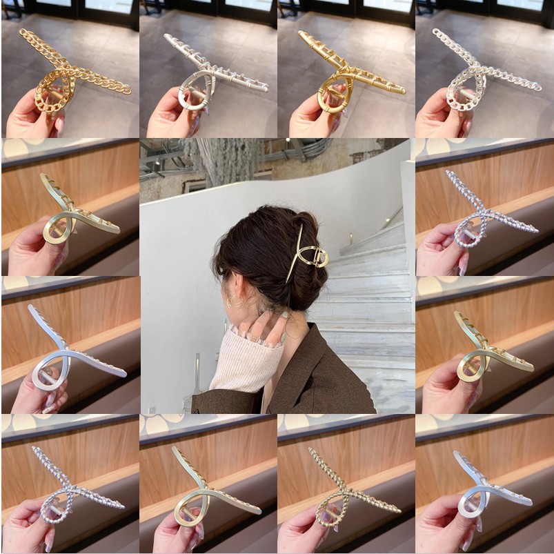 Kẹp tóc kim loại cỡ lớn thời trang phong cách cho nữ