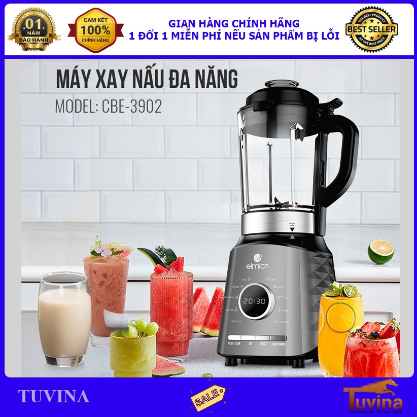 Máy Làm Sữa Hạt Elmich CBE-3902 2 Lít - Hàng Chính Hãng (Bảo Hành Toàn Quốc 2 Năm)
