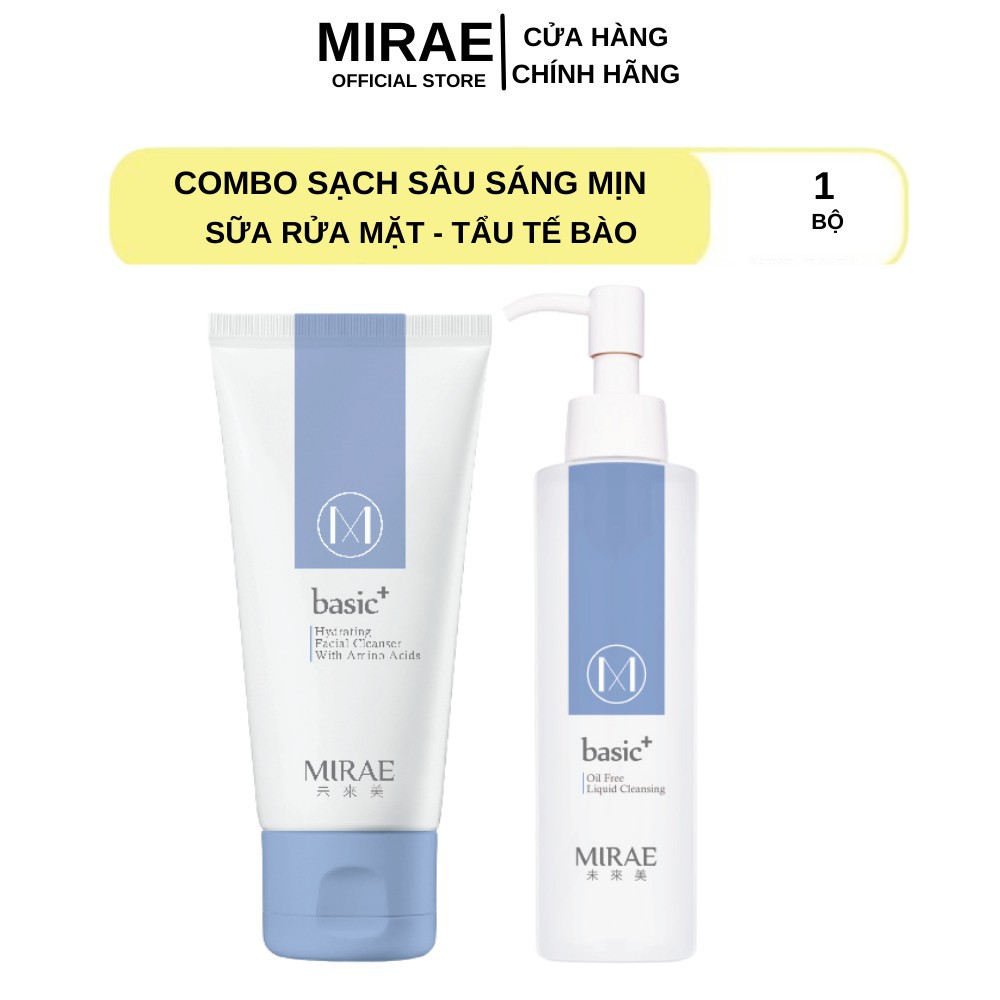 Combo sạch sâu sửa rửa mặt - Gel tẩy trang Mirae àm sạch lớp trang điểm làm sạch lỗ chân lông đánh bay mụn đầu đen