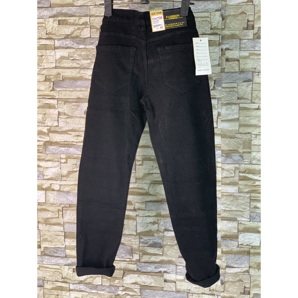 Quần Jean Nam Đen Quần Bò Nam Đen Trơn đơn giản dễ phối đồ của TS02 | BigBuy360 - bigbuy360.vn