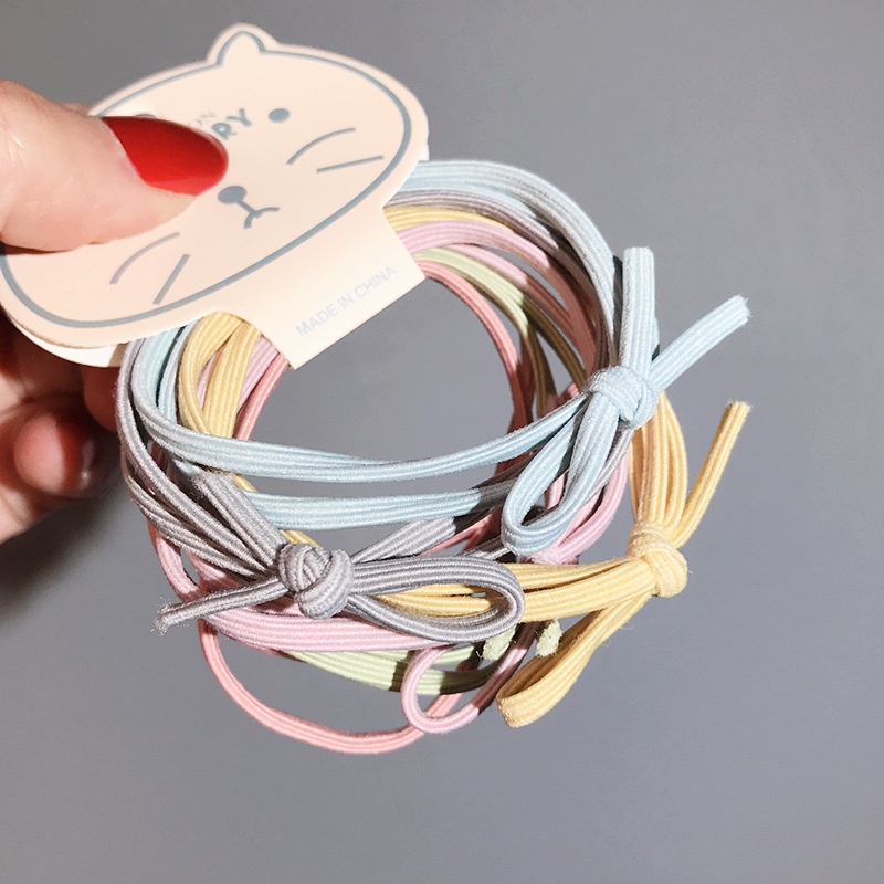 Set 6 dây cột tóc nơ SD401 màu dễ thương, cute, xinh đẹp phong cách Hàn Quốc làm phụ kiện tóc thời trang cho nữ
