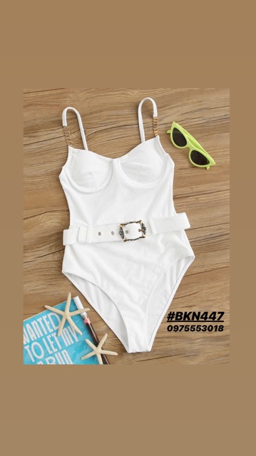 [BKN447] <ÂU> BODYSUIT NHUNG TĂM KÈM BELT RỜI QUAI XÍCH (CÓ GỌNG) | BigBuy360 - bigbuy360.vn