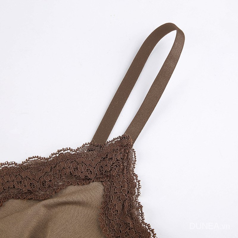 DUNEA Áo tanktop hai dây thiết kế cổ chữ V thời trang gợi cảm dành cho nữ