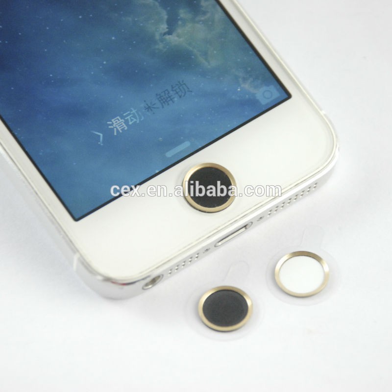 Nút Home iPhone giả, hỗ trợ vân tay ( Touch ID Button ) trắng viền vàng, đen viền vàng