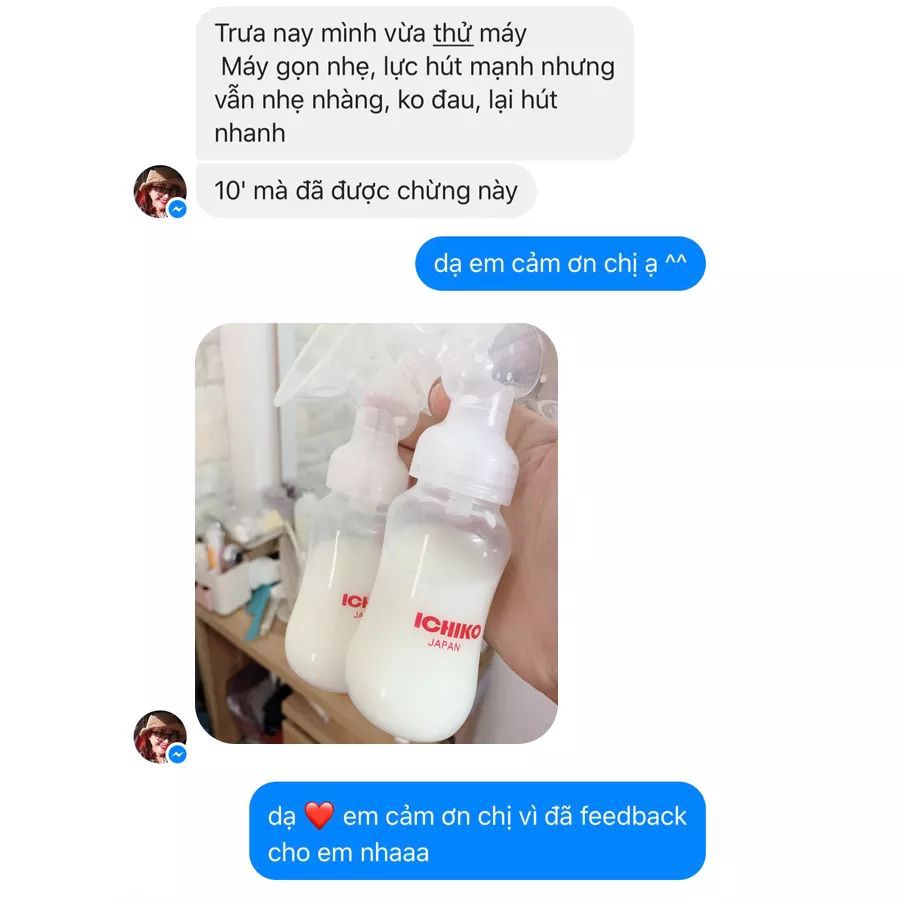 [Giao Gấp] Máy Hút Sữa Điện Đôi ICHIKO Nhật Bản-Phiên Bản Nâng Cấp M03 (Kích sữa,massage,hút sữa,thông tia)