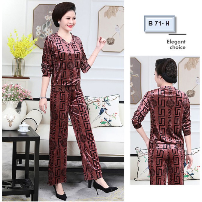 Bộ đồ thu đông trung niên (B71) - Bộ quần áo cho mẹ - Đồ trung niên sang trọng 2022
