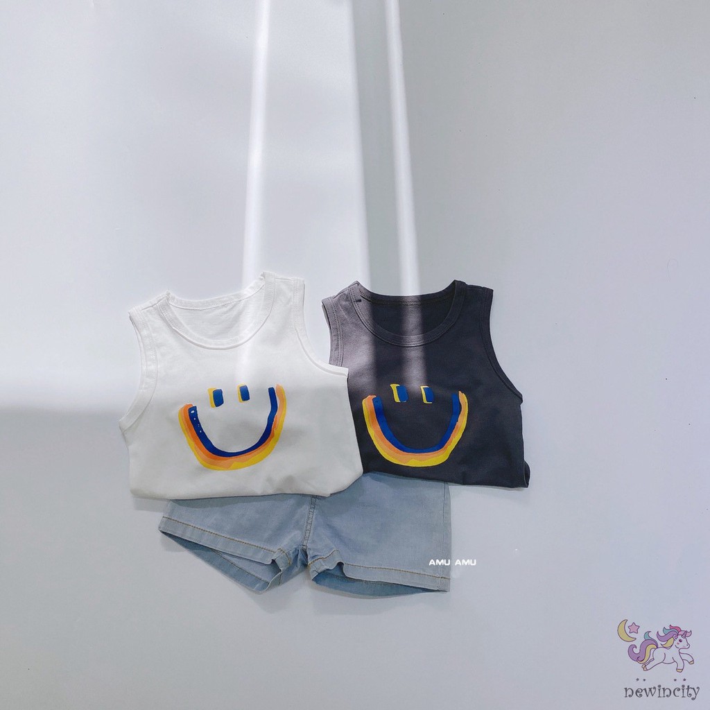 Áo sát nách phong cách Hàn Quốc thể thao thời trang năng động cho bé