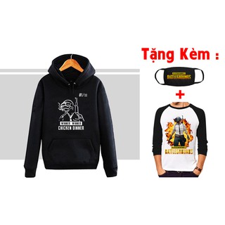 [KM Khủng ] Mua áo Hoodie PUBG Mobile mẫu mới tặng kèm áo thun bịt mặt anime