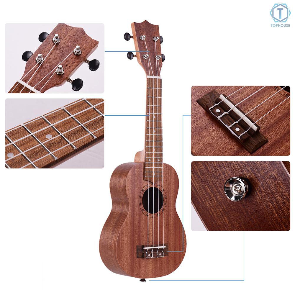 Đàn Ukulele Soprano 21 Inch Bằng Gỗ Cho Người Mới Bắt Đầu