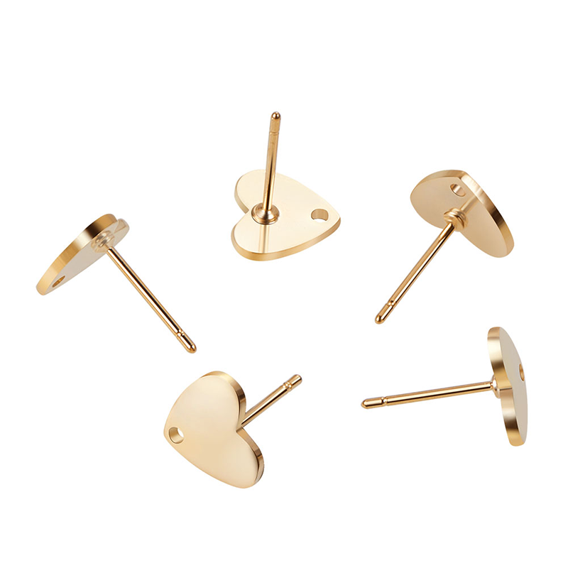 Ready Stock 10~60pcs Ear Stud Brass Gold Plated Loop Earring for Earring Findings