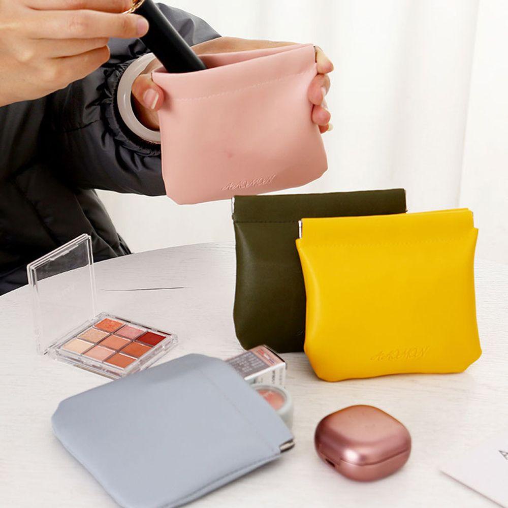 Túi Đựng Mỹ Phẩm Cỡ Nhỏ Bằng Da Mềm Chống Thấm Nước / Bụi Bẩn Tiện Dụng