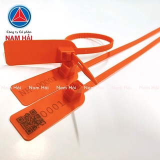 Set 50 seal niêm phong dây nhựa răng cưa “2 lõi khóa” 35cm, In sẵn số Seri