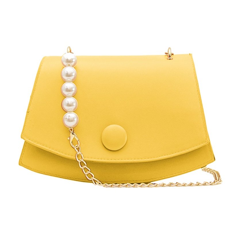 Túi Xách Da PU Phối Dây Xích Đeo Vai Thời Trang Mùa Hè Cho Nữ