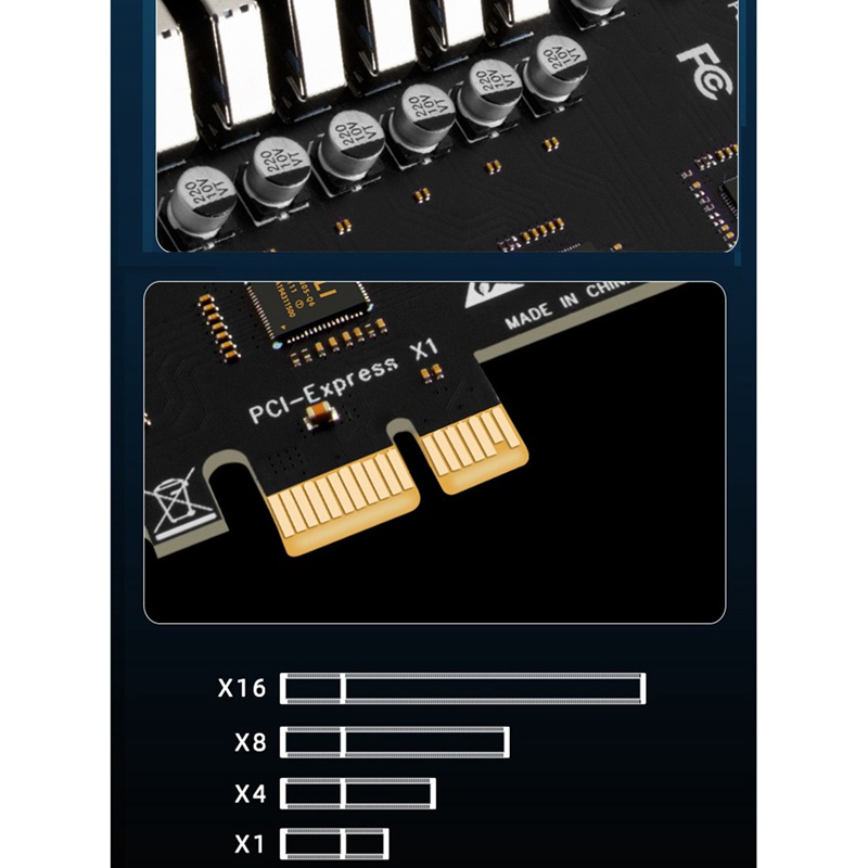 Bộ Chuyển Đổi PCIE Sang USB 3.2 Gen 2 Card 8 Cổng (6X Type-A + 2X Type-C) Cho Máy Tính Để Bàn