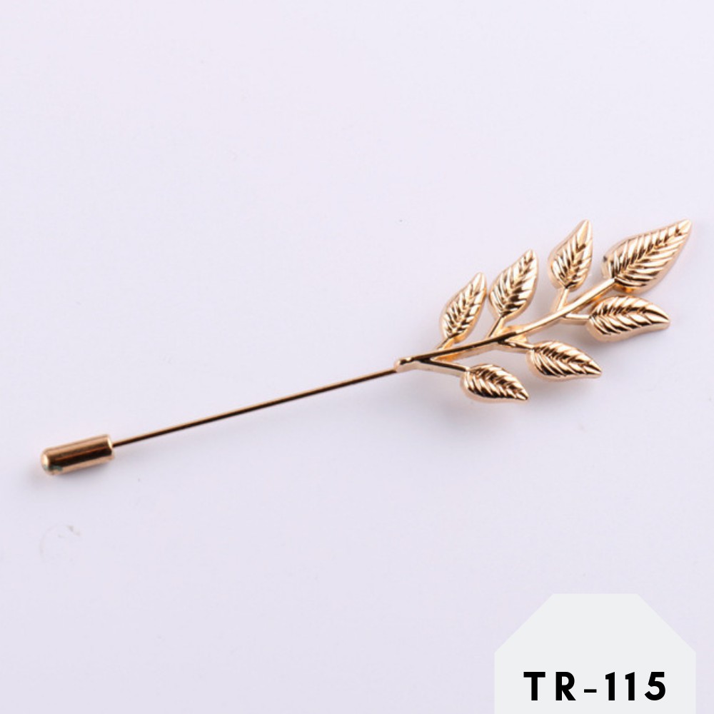 Trâm ghim cài áo Vest nam Lapel Pin thời trang hình cành lá TR-115