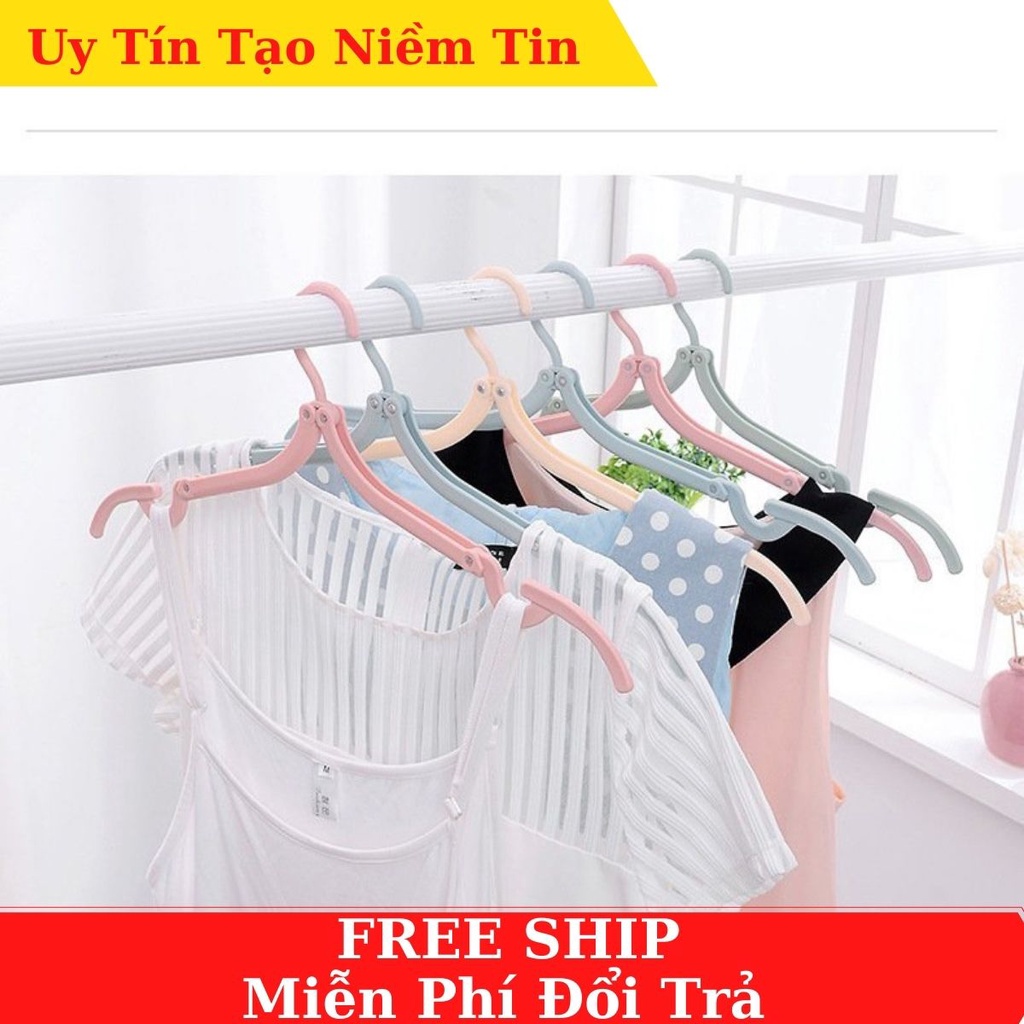 Móc treo quần áo nhựa có thể gấp gọn, mang theo du lịch tiện lợi [ Giao màu ngẫu nhiên]