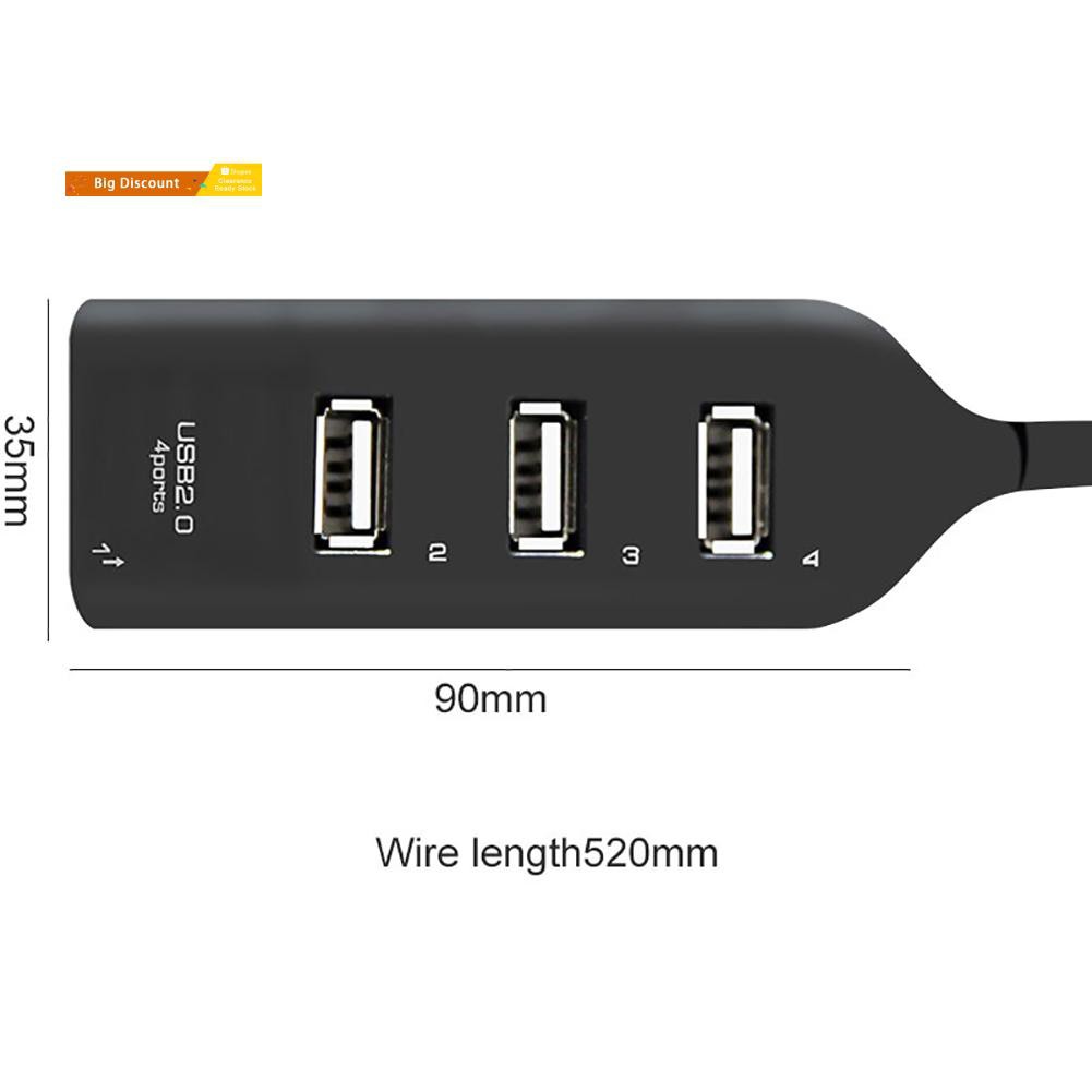 Hub LENOVO chia 4 cổng USB 2.0 tốc độ cao 480mbps nhỏ gọn cho PC/ laptop