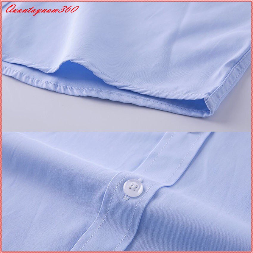 áo Sơ mi cổ bẻ dài tay hàn quốc, sơ mi nam trắng dáng ôm body chất cotton thấm hút mồ hôi | BigBuy360 - bigbuy360.vn