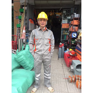 Quần áo bảo hộ lao động size 5 cho người từ 45-55kg. Quần áo điện lực chất đẹp không xù