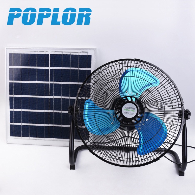 Quạt tích điện năng lượng mặt trời Solar Fan, quạt sàn SIÊU MÁT 12000mAh, kèm tấm pin NLMT 12W