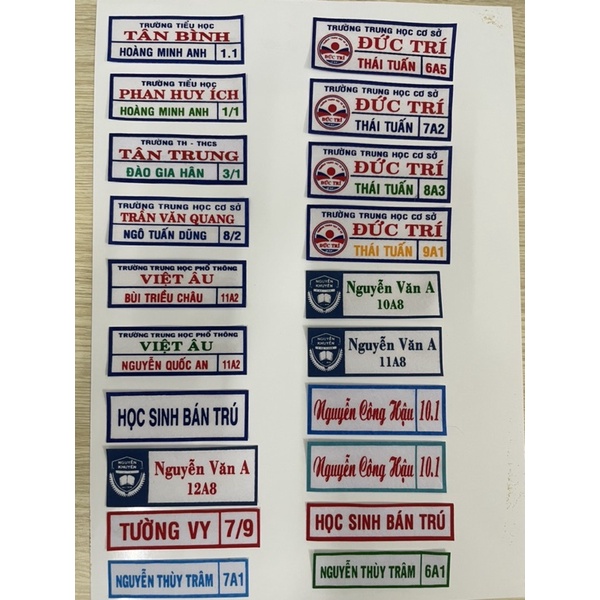 Nhãn tên - phù hiệu - logo ủi