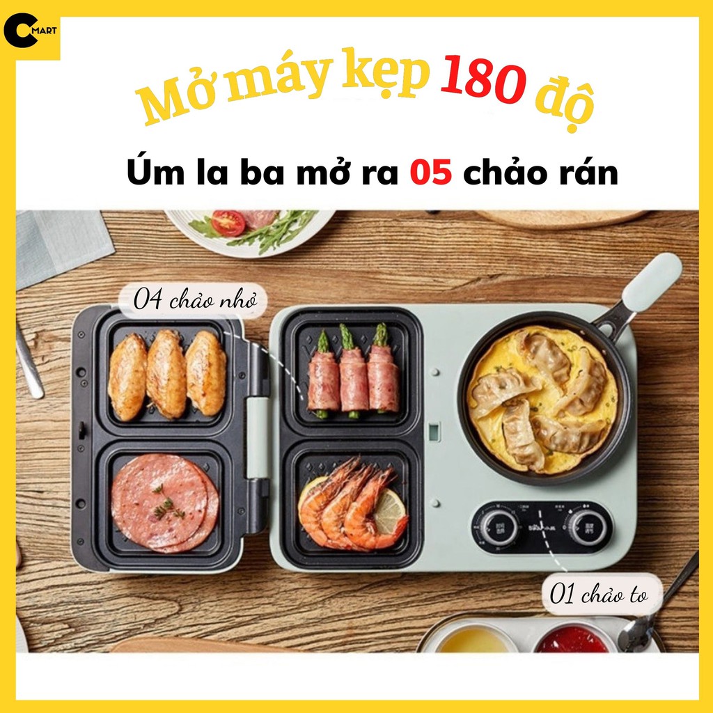 Bếp Điện Đa Năng 3in1 Nướng Bánh Mỳ, Chiên, Xào BEAR DSL-A13F1