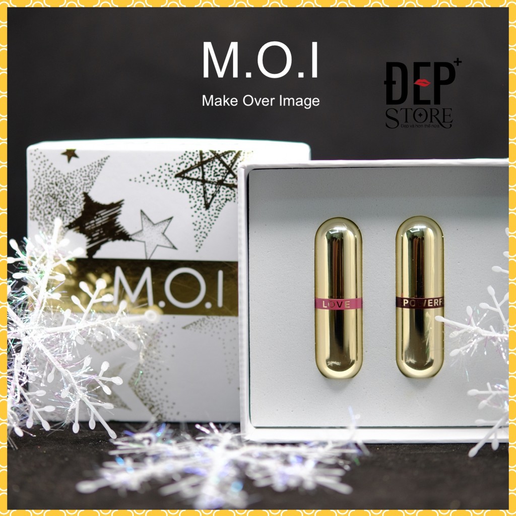 Son Thỏi Mini - Set 2 Thỏi Love M.O.I Hồ Ngọc Hà - Golden Gift tai mèo | BigBuy360 - bigbuy360.vn