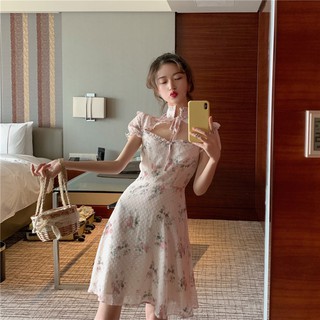 ĐẦM NỮ RETRO THIẾT KẾ SƯỜN XÁM