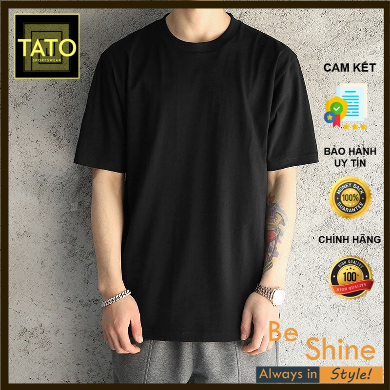 Áo Thun TAY LỠ TRƠN TATO - Áo Phông Trơn Basic Unisex Nam Nữ Form Rộng Thời Trang Hàn Quốc Ullzang