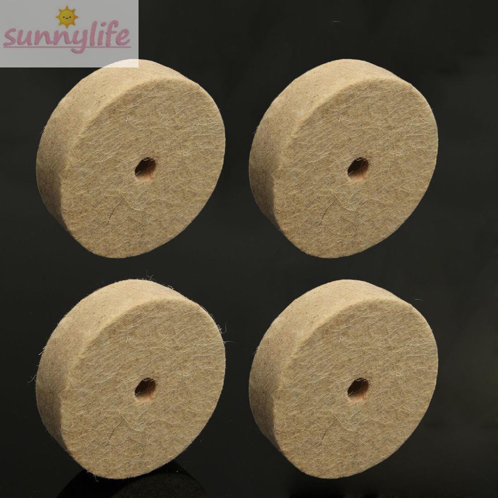 Polishing Wheel 80mm/3inch Aluminum 4 PCS 3 inch Felt Wool 10mm/0.4inch