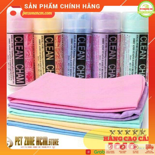 Khăn tắm cho chó mèo  FREESHIP  Khăn CLEAN CHAM size 66X42x0.2cm siêu thắm nước mềm dai hút bụi