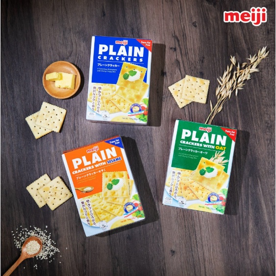 Bánh Quy Giòn PLAIN CHO NGƯỜI ĂN KIÊNG, TIỂU ĐƯỜNG MEIJI  - Hộp 104g