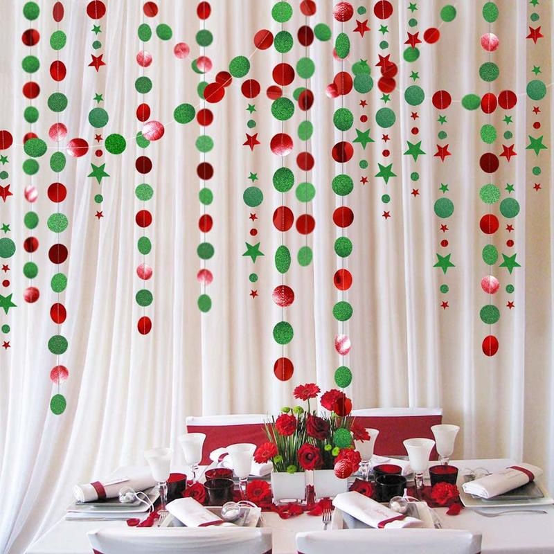 Dây treo trang trí giáng sinh hình ngôi sao xanh và đỏ độc đáo