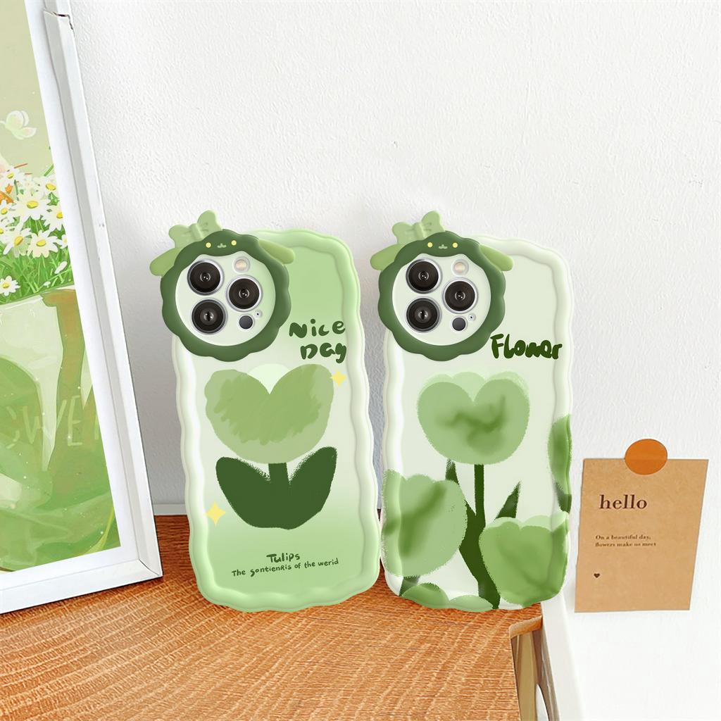 Ốp lưng iphone nơ lượn sóng Green Tulip 6/6plus/6s/6splus/7/7plus/8/8plus/x/xs/11/12/13/14/pro/max/promax/plus/shin/case