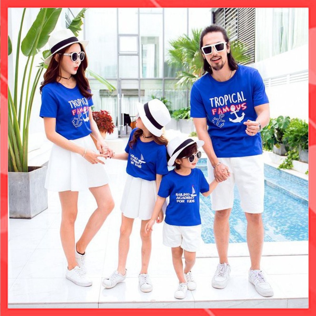 Áo gia đình Familylove - Mẫu Áo gia đình đi biển TROPICAL FAMOUS