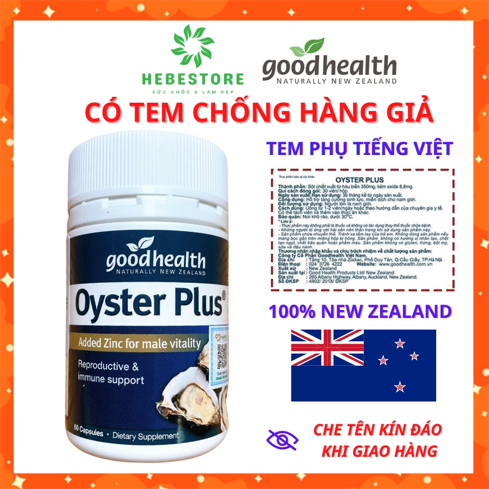 Tinh chất hàu [New Zealand] Oyster Plus Goodhealth 60 viên tăng cường sinh lý nam giới | BigBuy360 - bigbuy360.vn