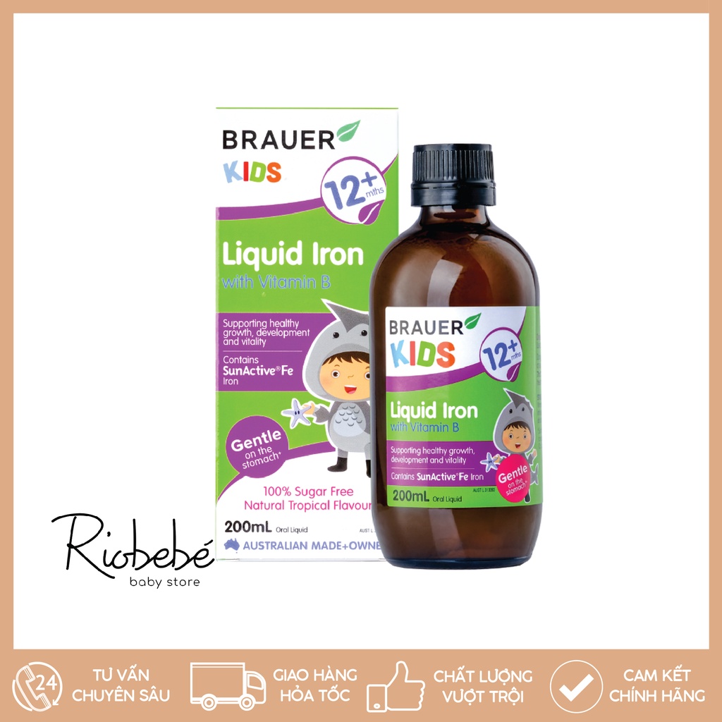 Siro Brauer bổ sung Sắt và Vitamin B cho bé từ 12 tháng trở lên  - 100% chính hãng