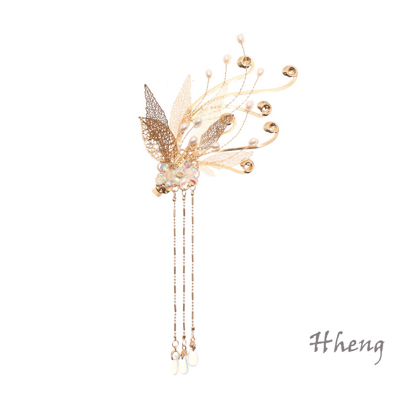 YADORNOS Trâm Cài Tóc Hình Lá Tua Rua Phong Cách Truyền Thống Trung Quốc