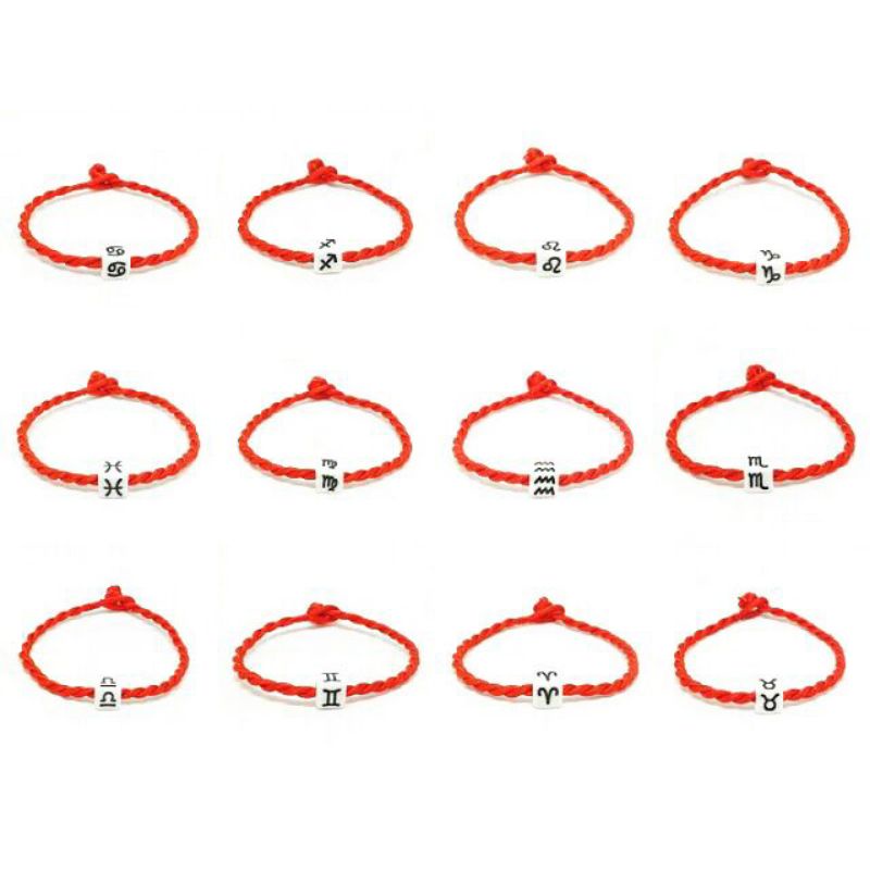 Vòng tay chỉ đỏ 12 cung hoàng đạo cho nam và nữ