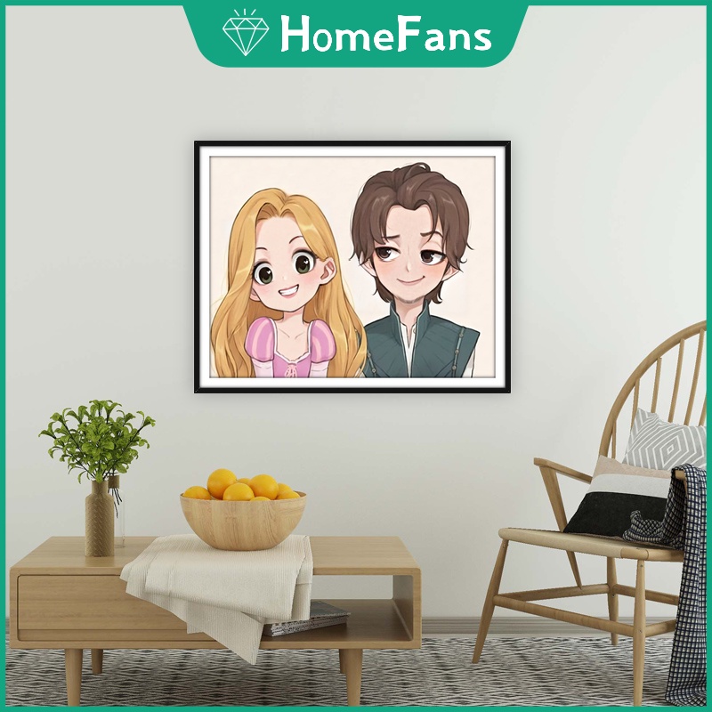 DISNEY Bộ Tranh Đính Đá 5D Tự Làm Hình Công Chúa Và Hoàng Tử 50x40cm/40x30cm Trang Trí Nhà Cửa