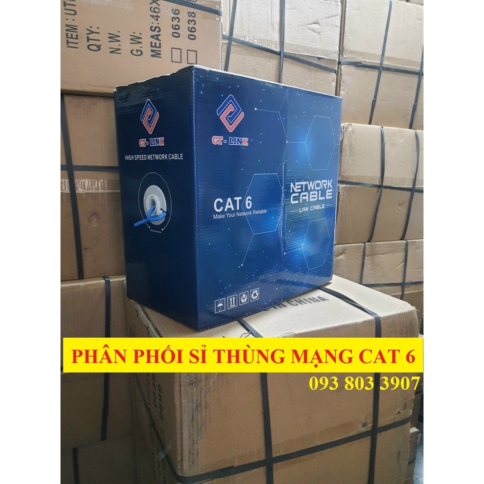 Phân Phối Dây cáp mạng - Thùng / Cuộn dây mạng cat6 CT-LINK cuộn 8 lõi 305m