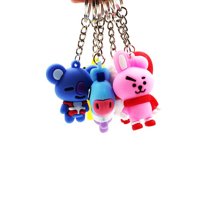 Móc Chìa Khóa Các Thành Viên Nhóm Nhạc Hàn Quốc BT21 BTS Silicon