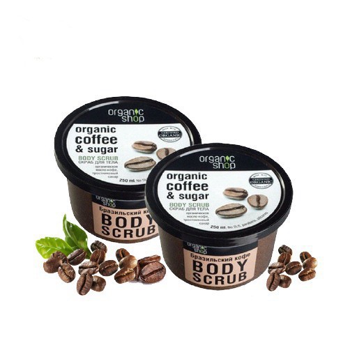 Kem Tẩy Da Chết Toàn Thân Organic Coffee &amp; Sugar Body Scrub Hũ 250 gr