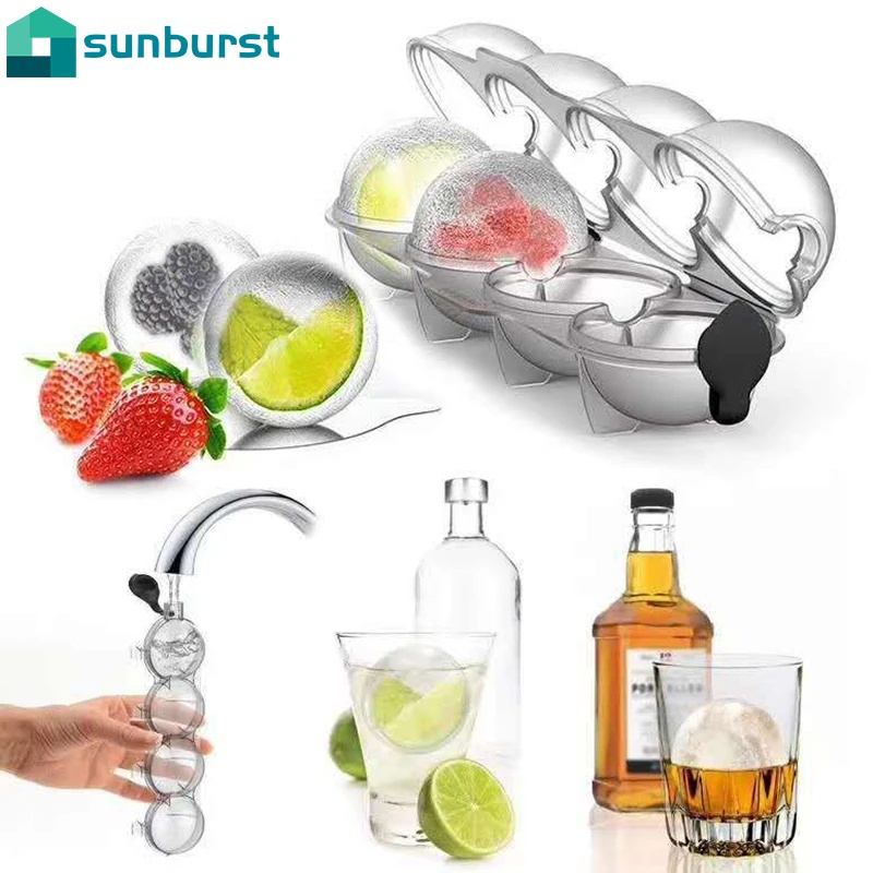 Khuôn Làm Đá 4 Lỗ Hình Cầu