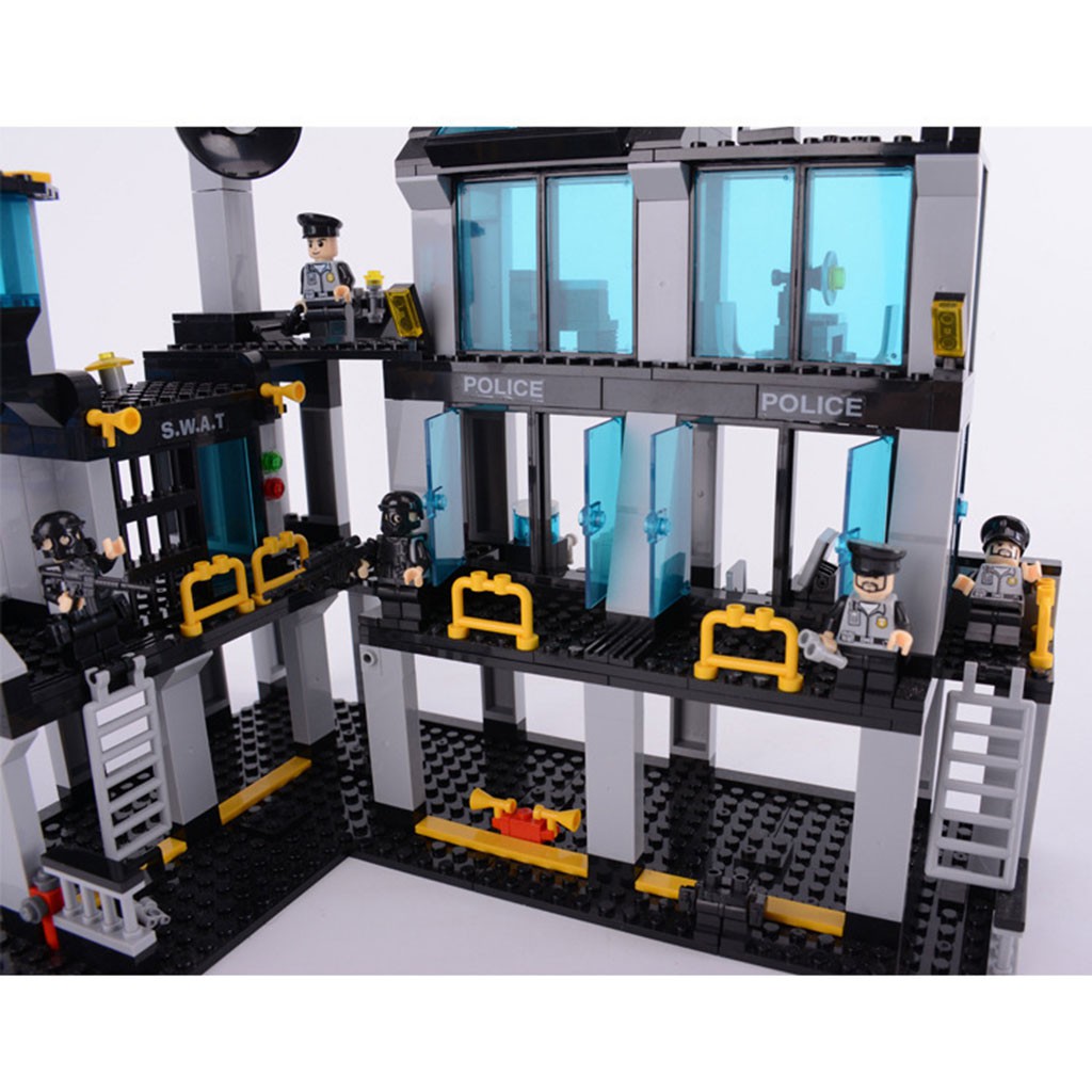 Đồ chơi lego lắp ghép sở cảnh sát đặc nhiệm kèm xe con máy bay giúp trẻ sáng tạo với 743 mảnh ghép