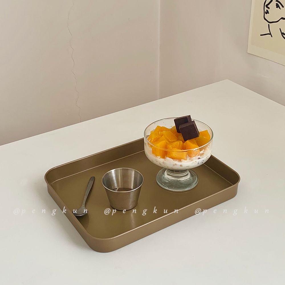 Khay Nướng Bánh Mì / Bánh Mì / Đồ Ăn Nhẹ Bằng Thép carbon Màu Đồng Sắc Tối Theo Phong Cách retro Mỹ Bằng Thép Không Gỉ Dành Cho Quán Cà Phê / Cửa Hàng Mỹ ten