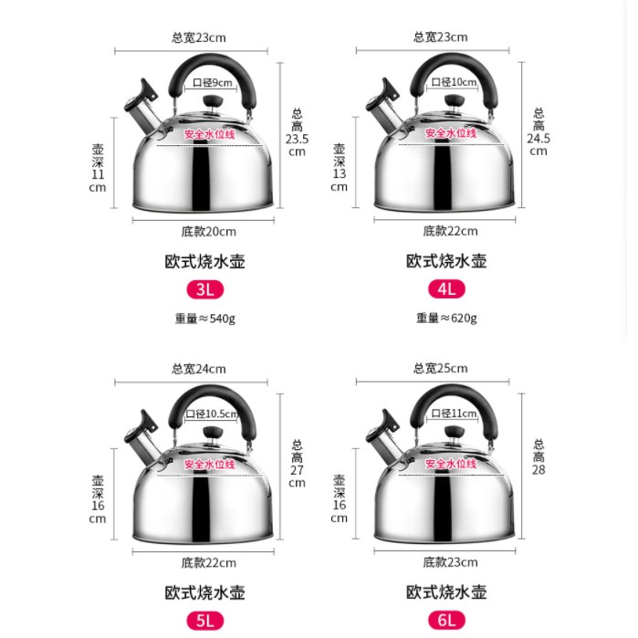 Ấm Đun Nước Inox 304 5.9 Cỡ Lớn Tiện Dụng | BigBuy360 - bigbuy360.vn