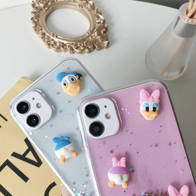 Ốp lưng Redmi Note 10 9 9S 9A 9T 8 8A 7 7A 6 Pro POCO M3 X3 NFC Xiaomi MI 10T A2 Lite 3D Lovers Cartoon Cute Duck Soft TPU Case