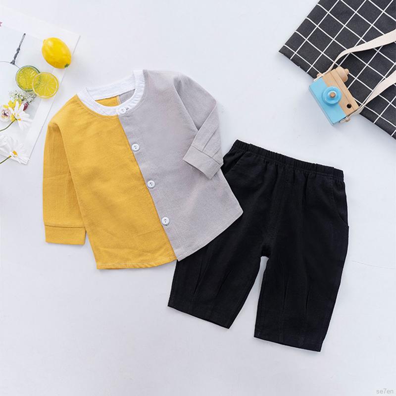 Set Trang Phục Gồm Áo Thun Cotton Tay Dài + Quần Dài Thời Trang Cho Bé Trai (2-6 Tuổi)